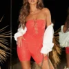 Body To Body Playsuit Flame