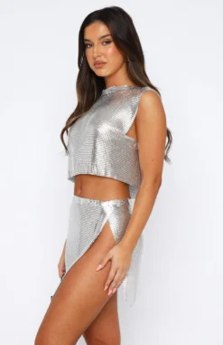 Make My Own Way Glomesh Top Silver -LuxeFit Shop 02.06.2330367