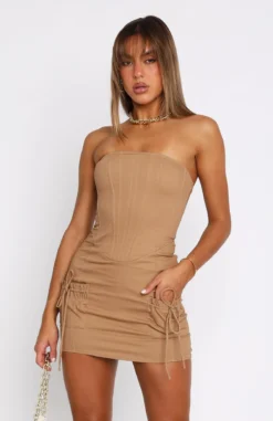 Fallen Angel Mini Dress Beige -LuxeFit Shop 05.04.2324011
