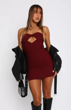 Switch Over Strapless Mini Dress Wine -LuxeFit Shop 05.04.2324216