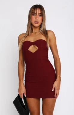 Switch Over Strapless Mini Dress Wine -LuxeFit Shop 05.04.2324219