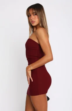 Switch Over Strapless Mini Dress Wine -LuxeFit Shop 05.04.2324223