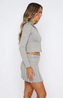 Later Than Before Long Sleeve Crop Grey -LuxeFit Shop 08.06.2331979