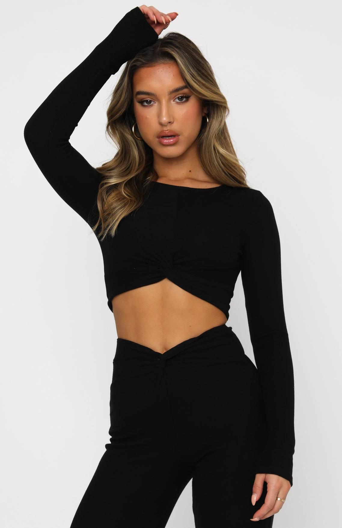 True Bliss Long Sleeve Crop Black 2 True Bliss Long Sleeve Crop Black - Image 2