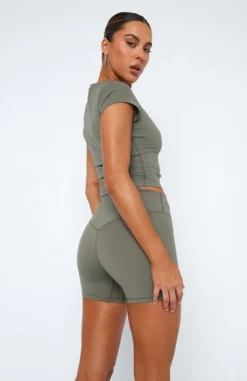 Always A Winner High Waisted Shorts Khaki -LuxeFit Shop 11.05.2319973 57da6035 6b8c 40c8 b5ff 306312249c6d