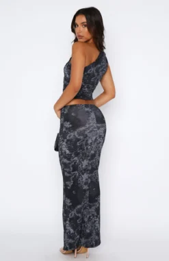 Better Not Maxi Skirt Onyx Floral -LuxeFit Shop 11.08.2348976