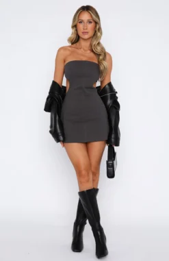 Talk Back Mini Dress Charcoal -LuxeFit Shop 15.06.2333067