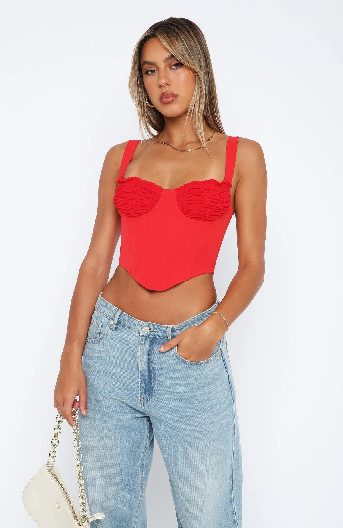 Stay Tonight Bustier Red 2 Stay Tonight Bustier Red - Image 2