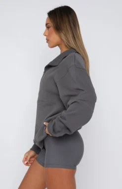 Chloe Zip Front Sweater Smoke -LuxeFit Shop 20.07.2340375