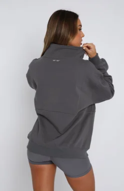 Chloe Zip Front Sweater Smoke -LuxeFit Shop 20.07.2340392