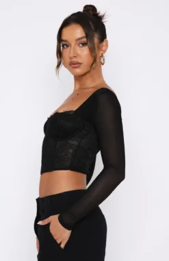 She's Magic Long Sleeve Lace Bustier Black 6 She's Magic Long Sleeve Lace Bustier Black -LuxeFit Shop 22.12.2219224