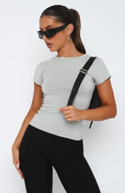 Too Blessed Tee Grey Marle -LuxeFit Shop 23.3.2313389