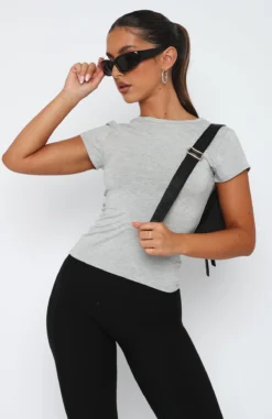 Too Blessed Tee Grey Marle -LuxeFit Shop 23.3.2313391