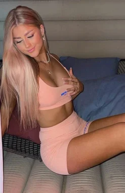 Offstage Ribbed Bike Shorts Apricot Ice -LuxeFit Shop 248371799 286122983366895 5384728145549005539 n