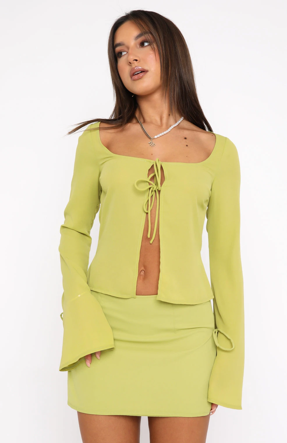 Sweet Secrets Long Sleeve Top Matcha 2 Sweet Secrets Long Sleeve Top Matcha - Image 2