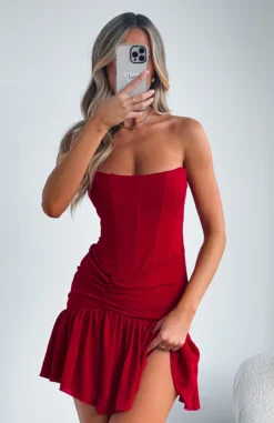 Chase Me Forever Mini Dress Red