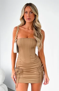 Fallen Angel Mini Dress Beige -LuxeFit Shop FALLEN ANGEL DRESS 19.05.23 01