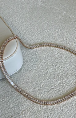 Maverick Tennis Necklace Gold -LuxeFit Shop IMG 3626