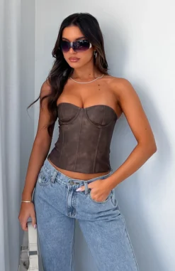 I'm Back Baby PU Bustier Chocolate 11 I'm Back Baby PU Bustier Chocolate -LuxeFit Shop IM BACK BABY BUSTIER 09.05.23 08