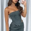 Insomnia Strapless Bustier Charcoal Monogram