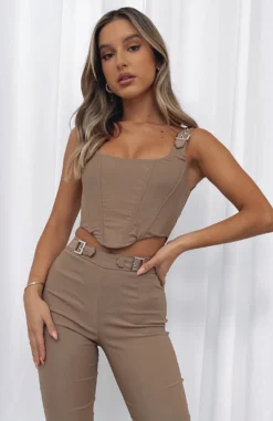 Keep Me Close Bustier Mocha -LuxeFit Shop KEEP ME CLOSER BUSTIER SATISFY ME PANTS 080621 06