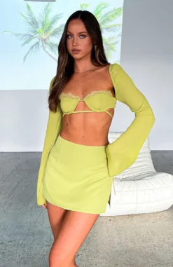 Level Up Long Sleeve Crop Matcha