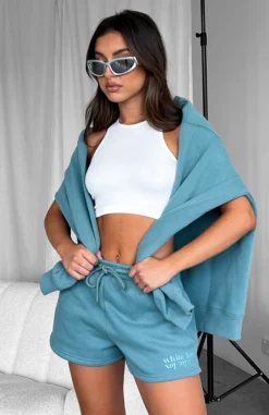 Made You Smile Lounge Shorts Teal