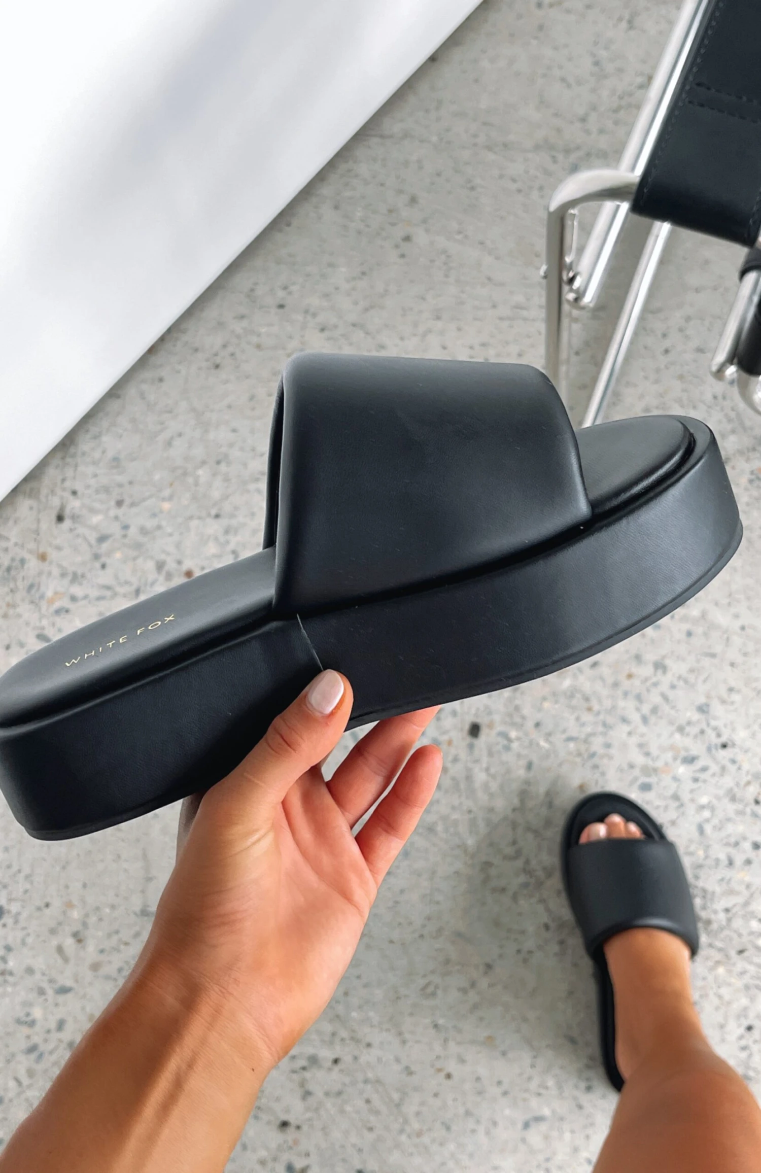 Matea Platform Slides Black 4 Matea Platform Slides Black - Image 4