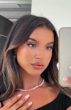 Maverick Tennis Necklace Gold -LuxeFit Shop MAVERICK TENNIS NECKLACE 07.03.23 004