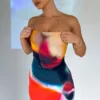 Mind Games Strapless Mini Dress Flame Aura