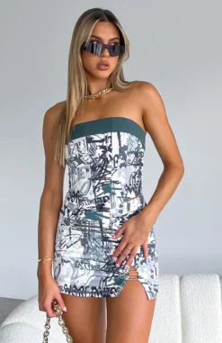 Needing Something Bustier Green Graffiti