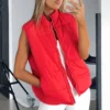 Outside The Lines Puffer Vest Red