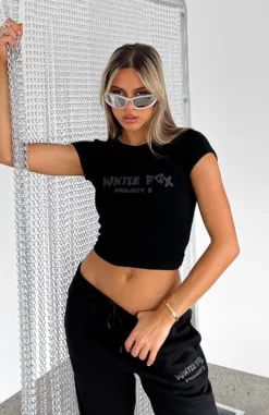 Project 5 Ribbed Baby Tee Ink -LuxeFit Shop PROJECT 5 RIBBED BABY TEE SWEATPANTS INK 060922 03