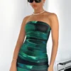 Spark The Passion Mini Dress Green Distortion
