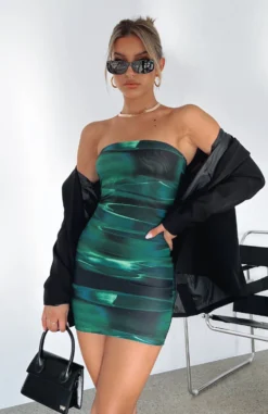 Spark The Passion Mini Dress Green Distortion -LuxeFit Shop SPARK THE PASSION MINI DRESS 17.05.22 06
