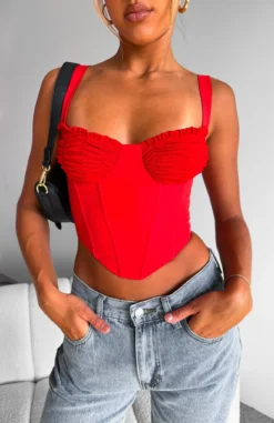 Stay Tonight Bustier Red 9 Stay Tonight Bustier Red -LuxeFit Shop STAY TONIGHT BUSTIER 28.02.23 007