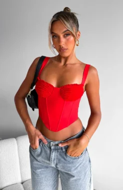 Stay Tonight Bustier Red