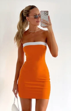 Time Of My Life Strapless Mini Dress Orange
