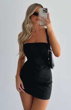 Try Your Luck Strapless Mini Dress Black