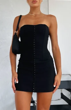 Tunnel Vision Corset Mini Dress Black -LuxeFit Shop TUNNEL VISION CORSET DRESS 100123 12