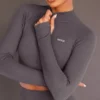Seamless Long Sleeve Sports Crop Shadow