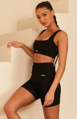 Seamless High Waisted Shorts Black -LuxeFit Shop WHITEFOX9363 scaled