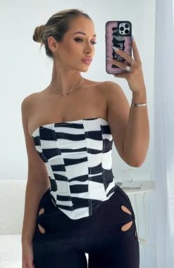 Count Me In Bustier Zebra Print
